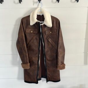 Women’s Brown Shearling Lined Jacket